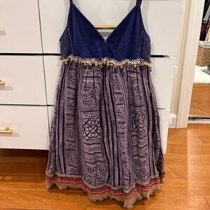 Free People Purple and Orange Patterned Dress